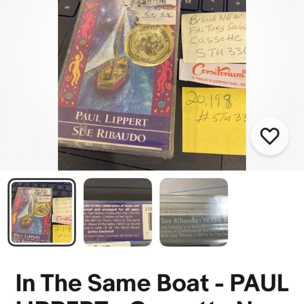 In the same Boat by Paul Lippert & sue ribaudo Cassette celebratory songs